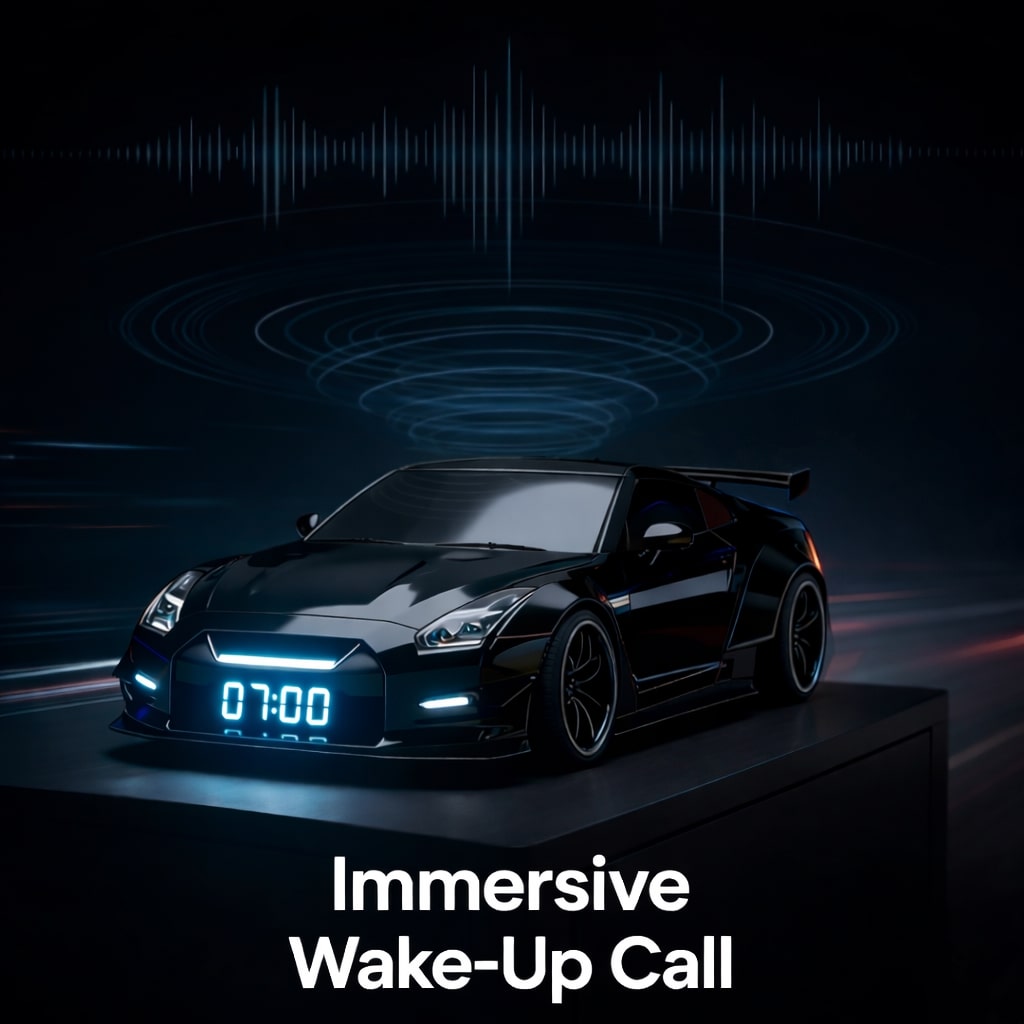 Hypercar Alarm Clock - Realistic Engine and Light Effects