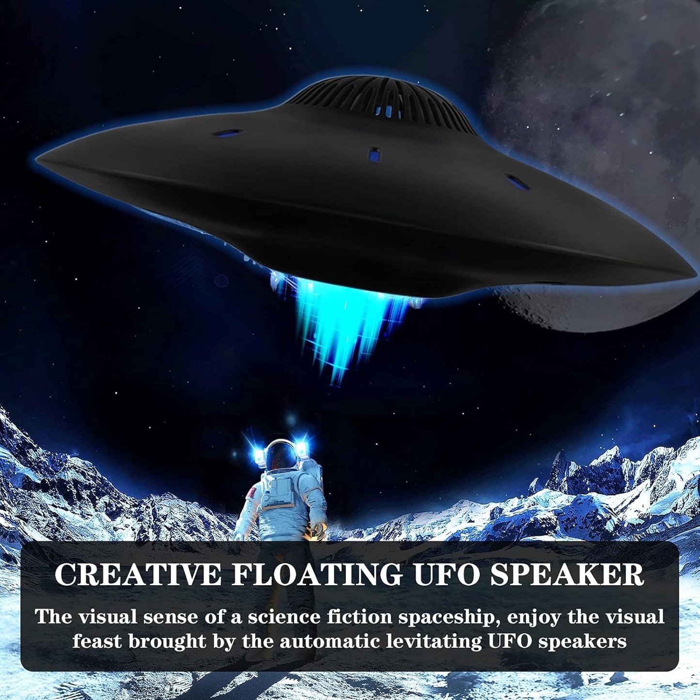 RUIXINDA Magnetic Levitating Bluetooth Speaker, Levitating UFO Speakers with LED Lights, 360 Degree Rotation,Wireless Floating Speakers for Home Office Decor Cool Tech Gadgets,Creative Gifts